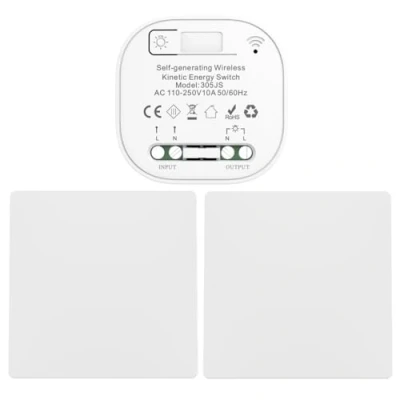 Afbeelding van Cerhot geen batterijs draadloze schakelaar set met afstandsbedienin lichtschakelaar aan uit remote draadloos voor thuisverlichting (EU 1Gang 2V1 b)
