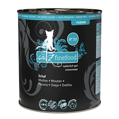 Afbeelding van catz finefood Purrrr schaap monoprotein kattenvoer nat N 113, voor voedingsgevoelige katten, 70% vleesaandeel, 6 x 800 g blik