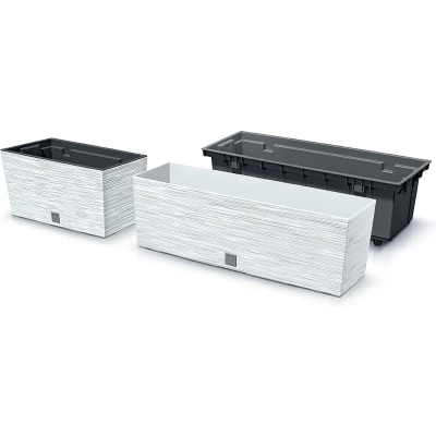 Afbeelding van Prosperplast Bloembak Balkonbak Furu Case 60x18x19cm WIT