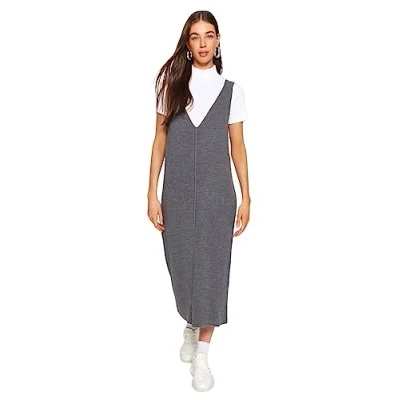 Afbeelding van Trendyol Antraciet Maxi Gebreide Gilet Jurk Met V Hals Twoaw24El00011