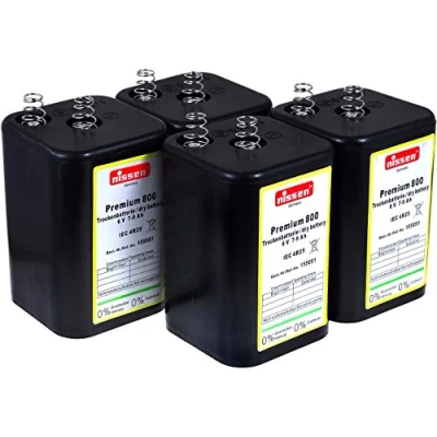 Afbeelding van 4R25 6V blokbatterij, vervanging voor Nissen, lantaarnbatterij, IEC (netjes, blok, set van 4)