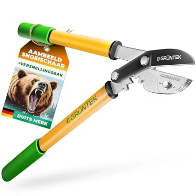 Afbeelding van GRÜNTEK GRIZZLY Takkenschaar 470 mm AMBOSS Snoeischaar Gear Drive Snij Systeem 2,2x Krachtbesparing