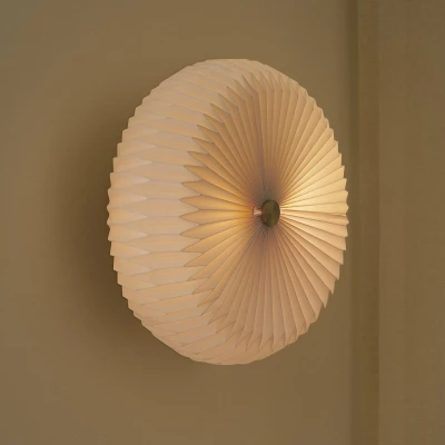 Afbeelding van Nordlux Belloy 40 plafondlamp, papieren plissékap, wit