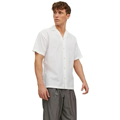 Afbeelding van Jack &amp; Jones Premium Jprblusummer Resort Overhemd, Heren, Maat: Medium, White