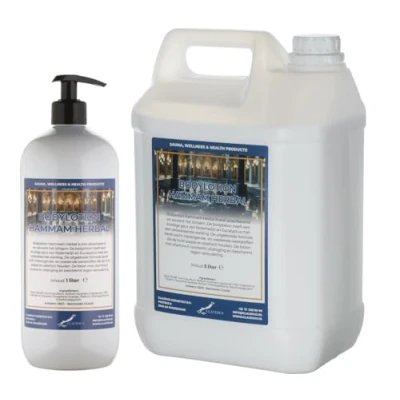 Afbeelding van Bodylotion Hammam Herbal 1 liter met gratis pompje hervulbaar + Jerrycan 5 navulling