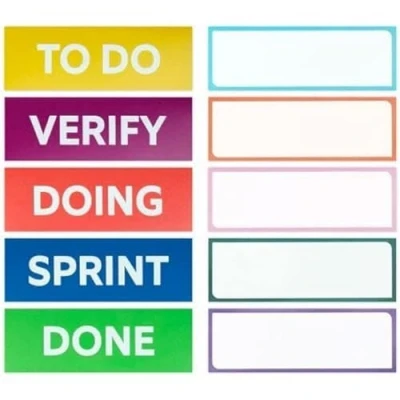 Afbeelding van MagFlex® Lite Magnetische Kanban Board Header &amp; Taakkaarten voor whiteboard, notitiebord, koelkast of muur