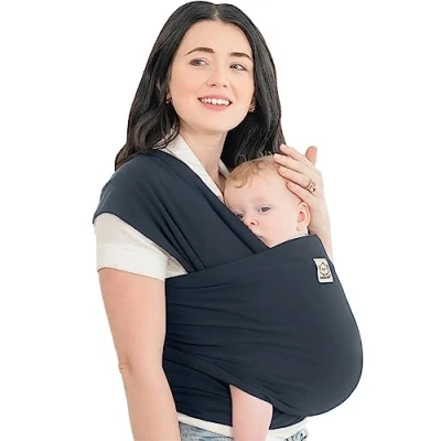 Afbeelding van KeaBabies Baby draagzak alles in 1 originele ademende draagdoek, lichtgewicht, handsfree draagzak, wrap, voor pasgeborenen, baby&#039;s, draagdoeken (middernacht)