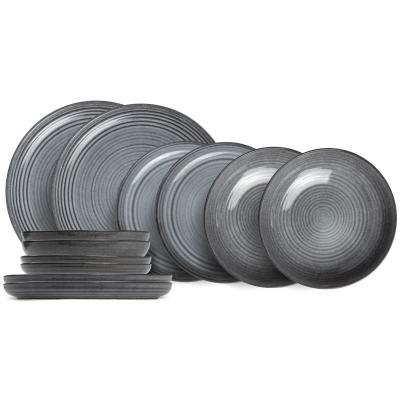 Afbeelding van Cosy &amp; Trendy Serviesset Kentucky Grey 12 delig / 4 personen