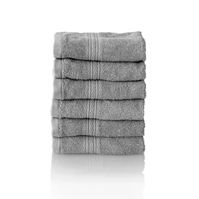 Afbeelding van Glart Premium badstoffen handdoekenset, kleur: ZILVERGRIJS, 2 gezichtsdoekjes van 30 x cm