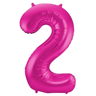 Afbeelding van Folat Folieballon Cijfer 2 Magenta 86 cm
