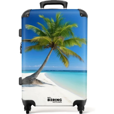Afbeelding van NoBoringSuitcases.com® Koffer groot Rolkoffer lichtgewicht Palmbomen op strand Reiskoffer met 4 wielen Grote trolley XL 20 kg bagage