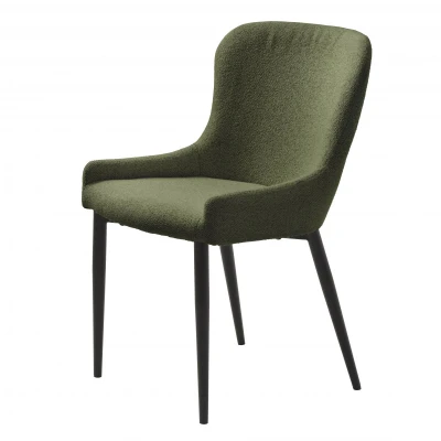 Afbeelding van Nordic Home Safa eetkamerstoel bouclé groen Boucle