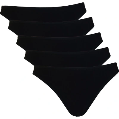 Afbeelding van Vanilla Dames string, Ondergoed dames, Lingerie 5 stuks Egyptisch katoen Zwart XXL