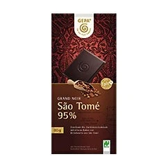 Afbeelding van GEPA Bio Grand Noir Sao Tomé 95% cacao platte tafel chocolade 1 doos (10 x 80g)
