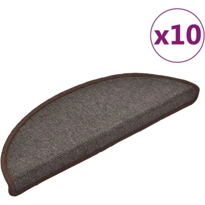 Afbeelding van vidaXL Trapmatten 10 st 65x24x4 cm koffiebruin