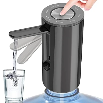 Afbeelding van YISH Y105VB waterdispenser pomp 5 liter waterfles: elektrische oplaadbare USB waterfles draagbare opvouwbare drinkwaterpomp thuis, kantoor, keuken, camping, 17 x 10 8 cm,Zwart