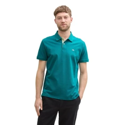 Afbeelding van TOM Tailor Basic WITH Contrast Poloshirt, Heren, Maat: Large, Dark bottle green