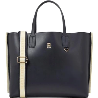 Afbeelding van Tommy Hilfiger Iconic Satchel Shopper, Dames, Maat: One Size, Space blue