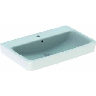Afbeelding van Geberit renova plan wastafel met kraangat zonder overloop 75x48x18 5cm wit kera tect 501691008 501 691 00 8