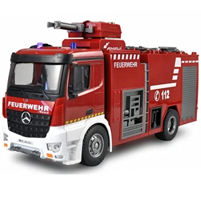 Afbeelding van Amewi 22503 Mercedes Benz brandweer luisvoertuig licentievoertuig 1:18 RC model vrachtwagen 100% RtR incl. rood