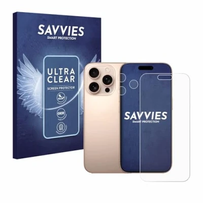 Afbeelding van Savvies Screenprotector voor Apple iPhone 16 Pro Max (Voor+Camera) Folie Beschermfolie transparant (18 Stuks)