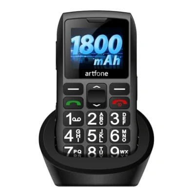 Afbeelding van artfone Sim vrij &amp; Ontgrendeld Mobiele Telefoons Gratis Telefoon voor Ouderen Senior Basic Grote Knop Met Oplader Dock