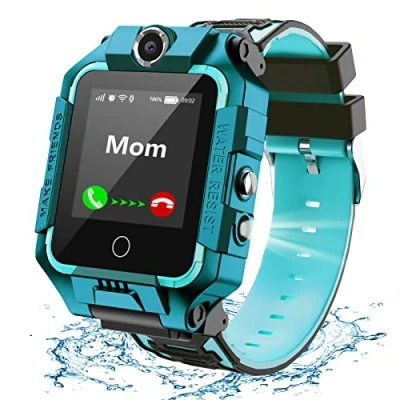 Afbeelding van LiveGo Kids Smartwatch 4G, Waterdichte en Veilige met 360 Roterende GPS tracker Oproep SOS Camera WiFi 4 12 Jaar Oude Student Verjaardagscadeau(T10 Cyaan)