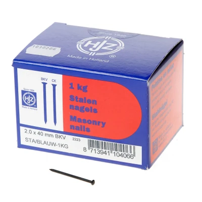 Afbeelding van Hjz Stalen nagel bombe kop blauw 40 x 2.0mm 1kg