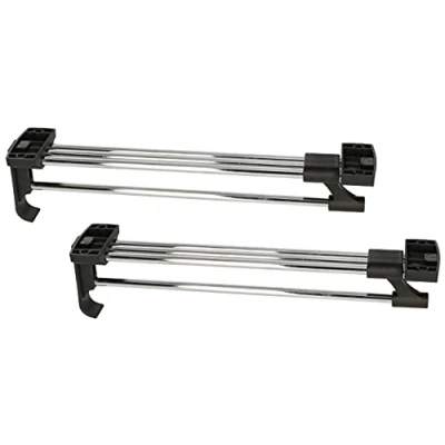 Afbeelding van KOTARBAU® Set van 2 uittrekbare kledingstangen, 300 mm, voor garderobekast, robuust, zilver