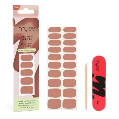 Afbeelding van Mylee Gel Nagelwraps [Naturally Darling] 10 Voorgeharde Gelstickers voor Kant en klare Manicure Geen Lamp Nodig, Chipbestendig, Glanzende Finish, Langdurig Eenvoudig aan te Brengen
