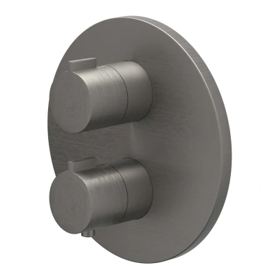 Afbeelding van IVY Pact afbouwdeel inbouwthermostaat 1 stopkraan Geborsteld Metal Black PVD