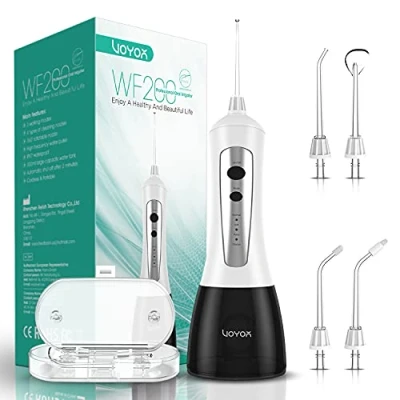 Afbeelding van VOYOR Waterflossers voor tanden Draadloze waterflosser Oplaadbare monddouche Plaque Remover met meerdere werkmodi en 360 graden rotatie spuitmonden, IPX7 waterdichte waterfloss WF200