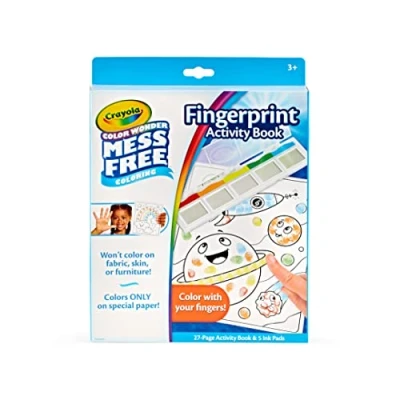 Afbeelding van CRAYOLA Color Wonder Mess Gratis vingerafdruk inkt schilderij activiteit set, vinger schilderen alternatief, cadeau voor kinderen, leeftijd 3, 4, 5, 6