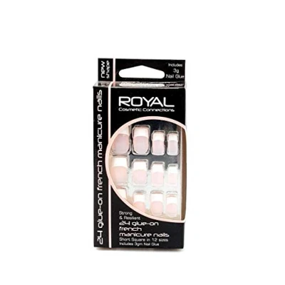 Afbeelding van Royal 24 Glue On Nail Tips French Manicure (met nagellijm)