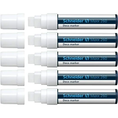 Afbeelding van 5 Krijtmarker Schneider Wit 260