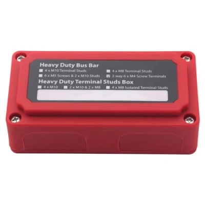 Afbeelding van yomoe 100A Bus Bar Heavy Duty Stroomverdeelblok Busbar Box Module met 12XM4 M6 Aansluitbouten voor Auto RV Boot Onderdelenaccessoires