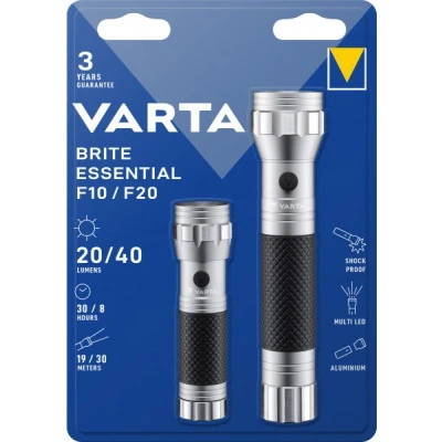 Afbeelding van Varta LED zaklamp Brite Essential Twinpack 15608 + 15618, blisterverpakking