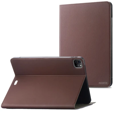 Afbeelding van Apple iPad Pro 11 (2022) Hoes: Accezz Classic Tablet Case Bookcase Bruin Siliconen En TPU (zacht) Hoezen