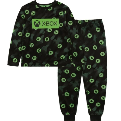 Afbeelding van XBOX Zwart Groene Jongenspyjama met Lange Mouwen / 134