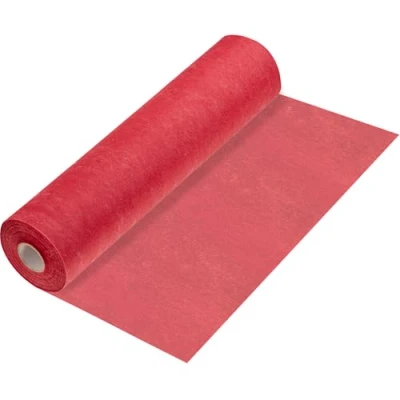 Afbeelding van 100%Mosel tafelloper vlieseline in rood (30 cm x 25 m), elegante tafeldecoratie voor verjaardagen en bruiloften, kleurrijke versiering speciale gelegenheden