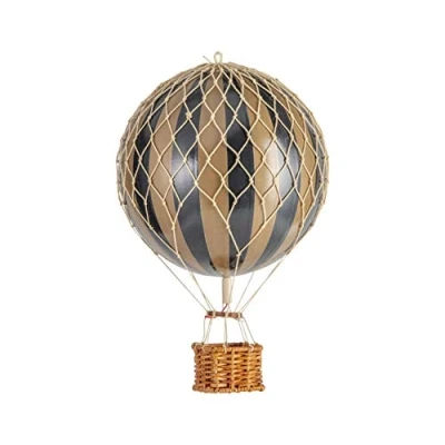 Afbeelding van Authentic Models Luchtballon Travels Light decoratie Kinderkamer Goud/Zwart Ø 18cm