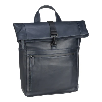 Afbeelding van LEONHARD HEYDEN Leren Vrije tijd Rugzak met laptopvak Den Haag Rolltop Backpack Blue Blauw