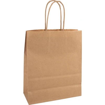 Afbeelding van Papieren zak, ft 18 x 8 22 cm, bruin 50 stuks