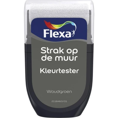 Afbeelding van flexa strak op de muur binnen mat tester woudgroen 30 ml