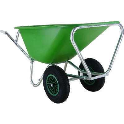 Afbeelding van Fort Kruiwagen F&amp;S 165/2 groen 2 wielen HDPE 165L