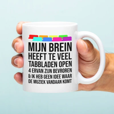 Afbeelding van Mok Mijn brein heeft te veel tabbladen open