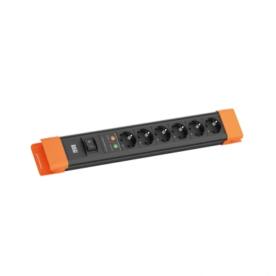 Afbeelding van BACHMANN CONNECTUS 6xCEE7/3, 1xSPD 1xSchalter 2,0m CEE7/7 Sw/Or