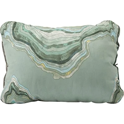 Afbeelding van Reiskussen Thermarest Compressible Pillow Cinch Small Sage Topo Wave (28 x 38 cm)