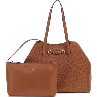 Afbeelding van GUESS Shopper Schoudertas Vikky II Large 2 In 1 Tote Bag Cognac Bruine
