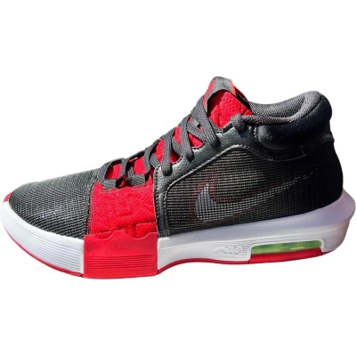 Afbeelding van Nike Performance Lebron Witness VIII FAZE Basketbalschoenen, Heren, Maat: 42, Black/white/university red/lime blast Textiel/ synthetisch